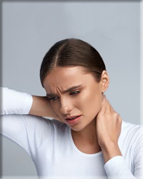 Sherman Oaks TMJ treatment patient model with neck pain